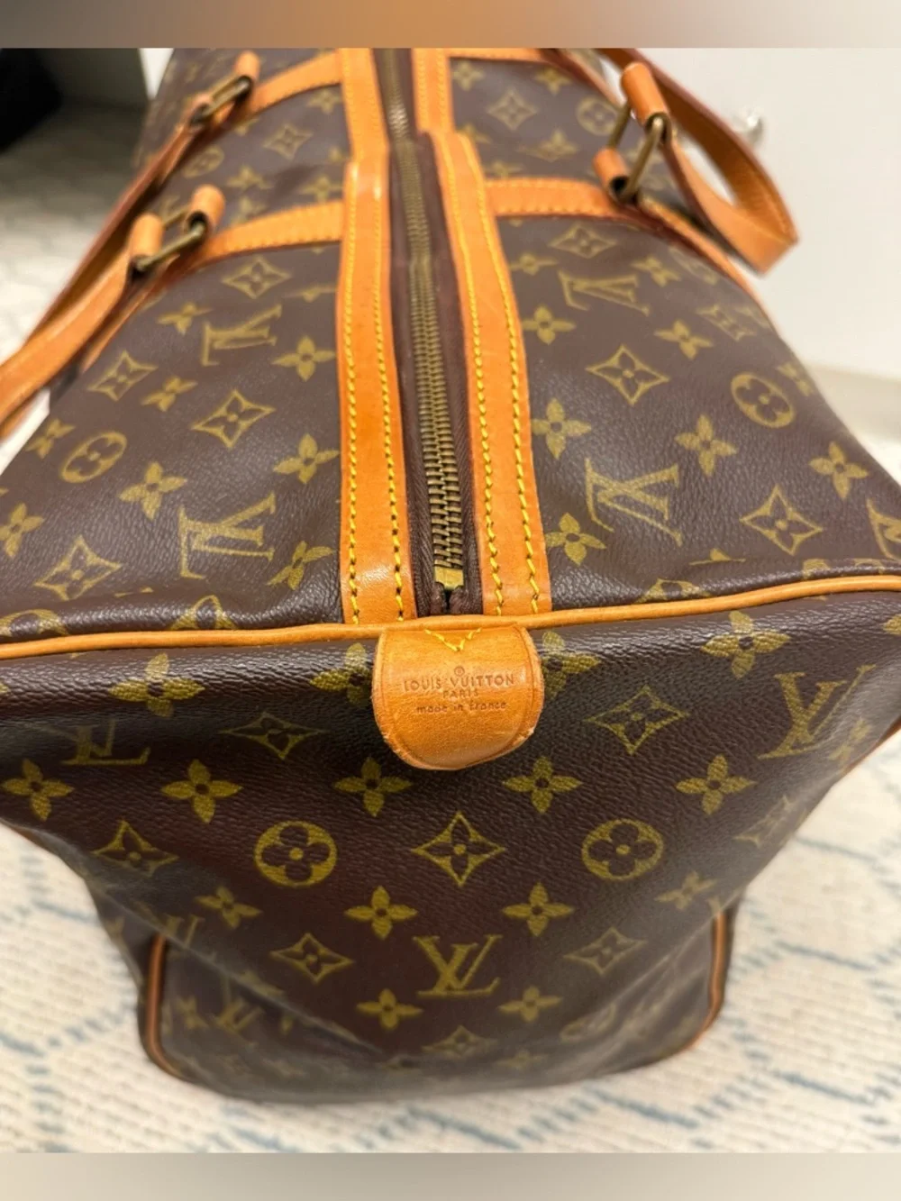 LOUIS VUITTON Vintage 80’s Brown Canvas Monogram LV Sac Souple 55 Travel Bag